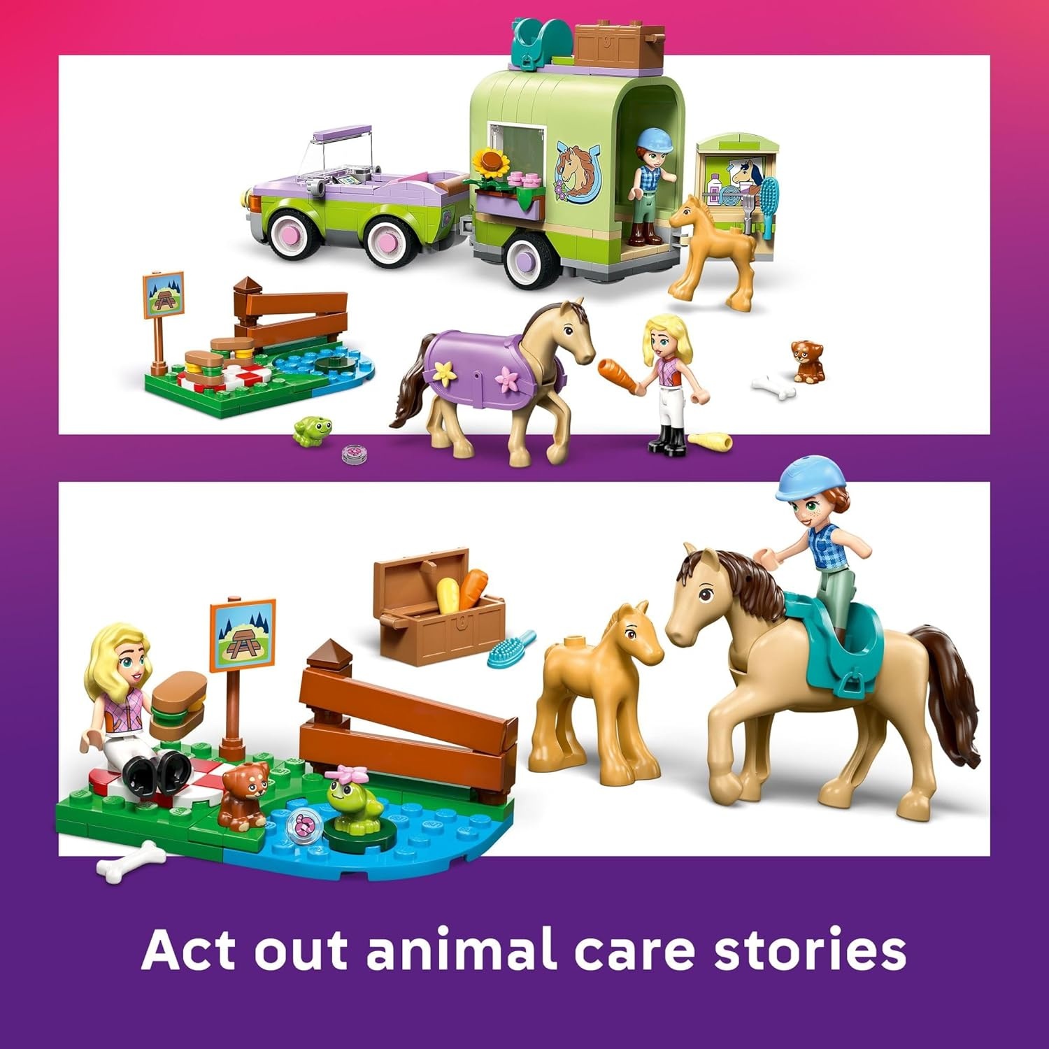 image:imageLEGO Friends Horse amp Baby Foal Trailer Building Toy for Girls amp Boys Pretend Play Set for Kids Ages 7 WAutumn amp Matilde Minidolls Toy Animals amp Accessories Gift Idea for Birthdays 42695
