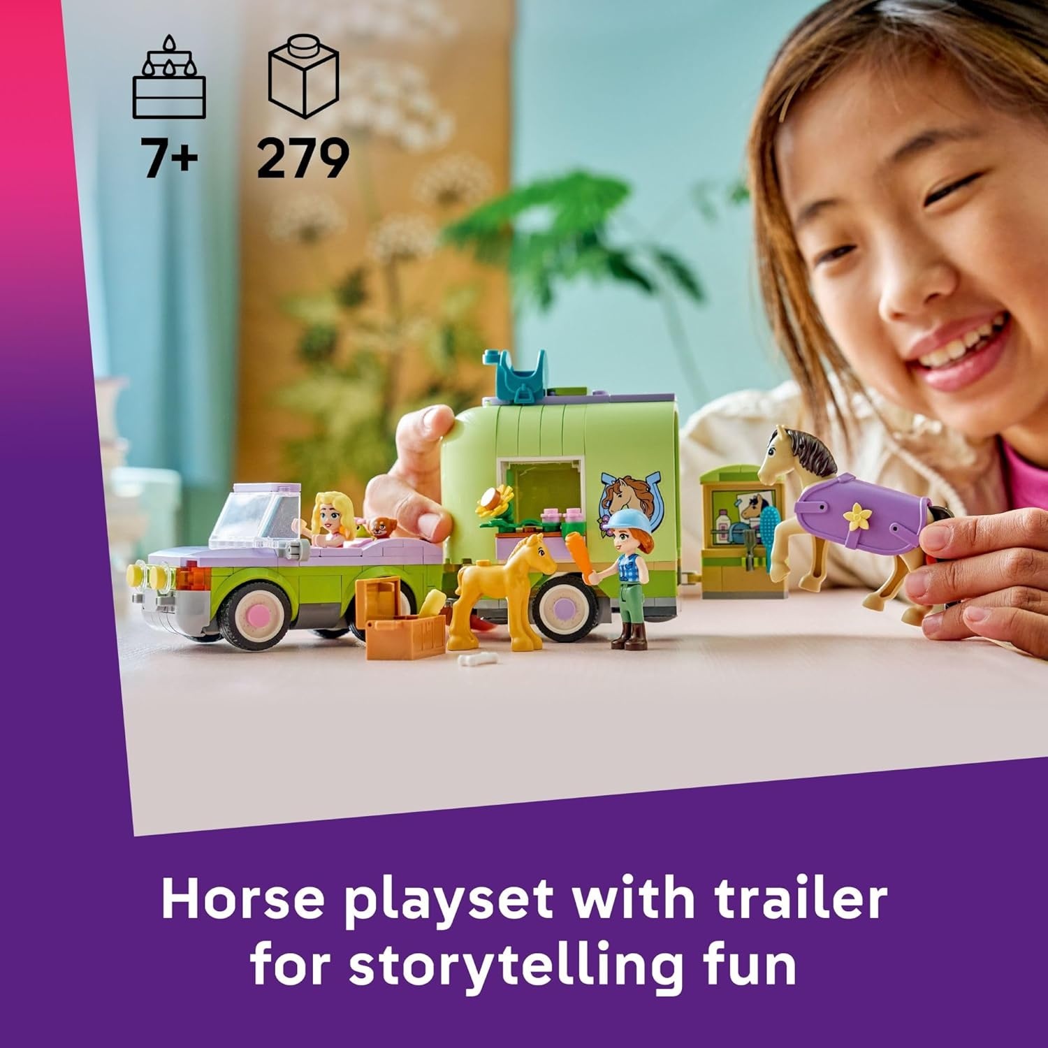 image:imageLEGO Friends Horse amp Baby Foal Trailer Building Toy for Girls amp Boys Pretend Play Set for Kids Ages 7 WAutumn amp Matilde Minidolls Toy Animals amp Accessories Gift Idea for Birthdays 42695