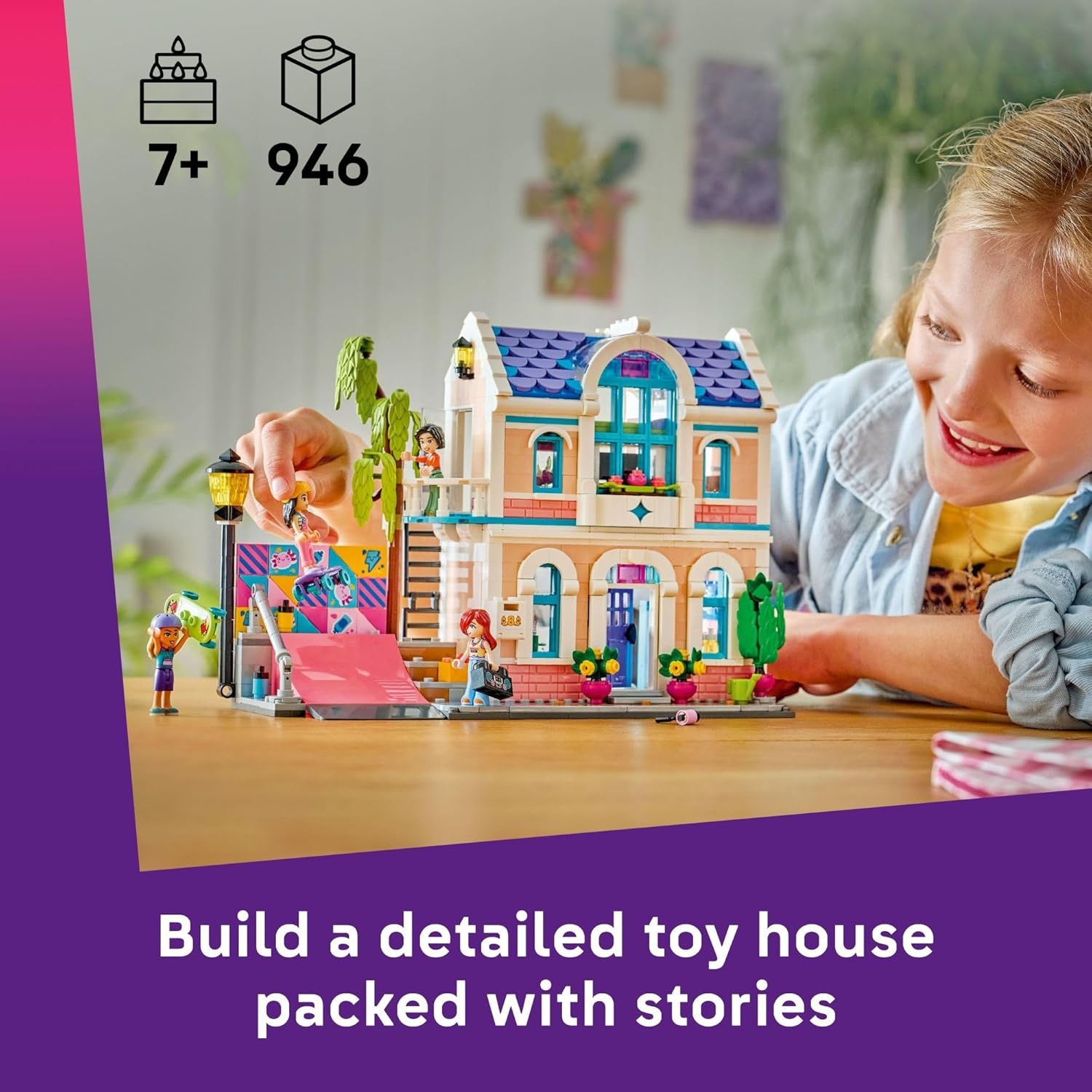 image:imageLEGO Friends Lianns Family House Building Toy for Girls amp Boys Pretend Play Set for Kids Ages 7 W4 Minidolls 2 Toy Pet Figures amp Doll House Accessories Gift Idea for Birthdays 42687