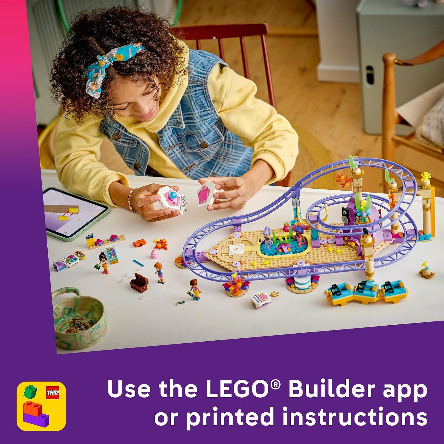 image:imageLEGO Friends Mermaid Roller Coaster Ride 42703 Building Toy for Girls amp Boys Ages 8 Functional Toy Roller Coaster Playset W 8 Minidolls 864 pieces Gift for Birthdays