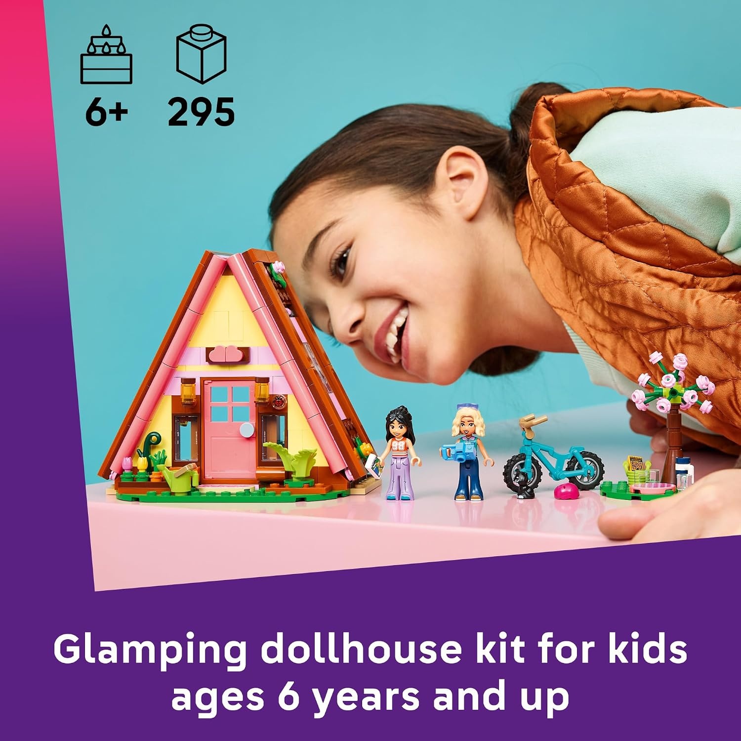 image:imageLEGO Friends Nature Glamping Cabin 42682 Building Toys for Girls amp Boys Ages 6 Dollhouse Cabin W 2 Minidolls for Pretend Play 295 pieces Gift For Birthdays