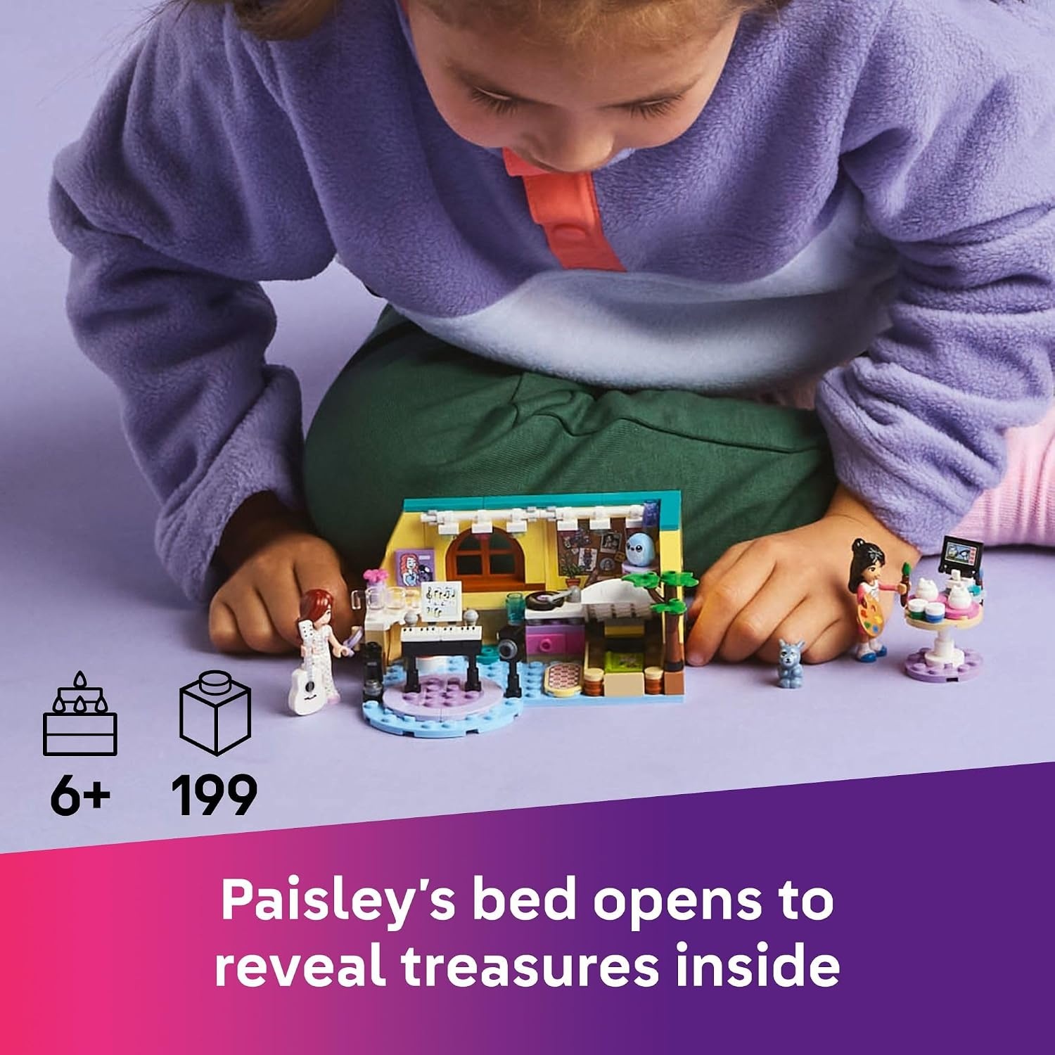 image:imageLEGO Friends Paisleys Room Building Toy Pretend Play Set for Kids Girls and Boys Ages 6 with 2 Minidolls Pet Bunny Figure and PlushieStyle Piece Gift Idea for Birthdays 42647