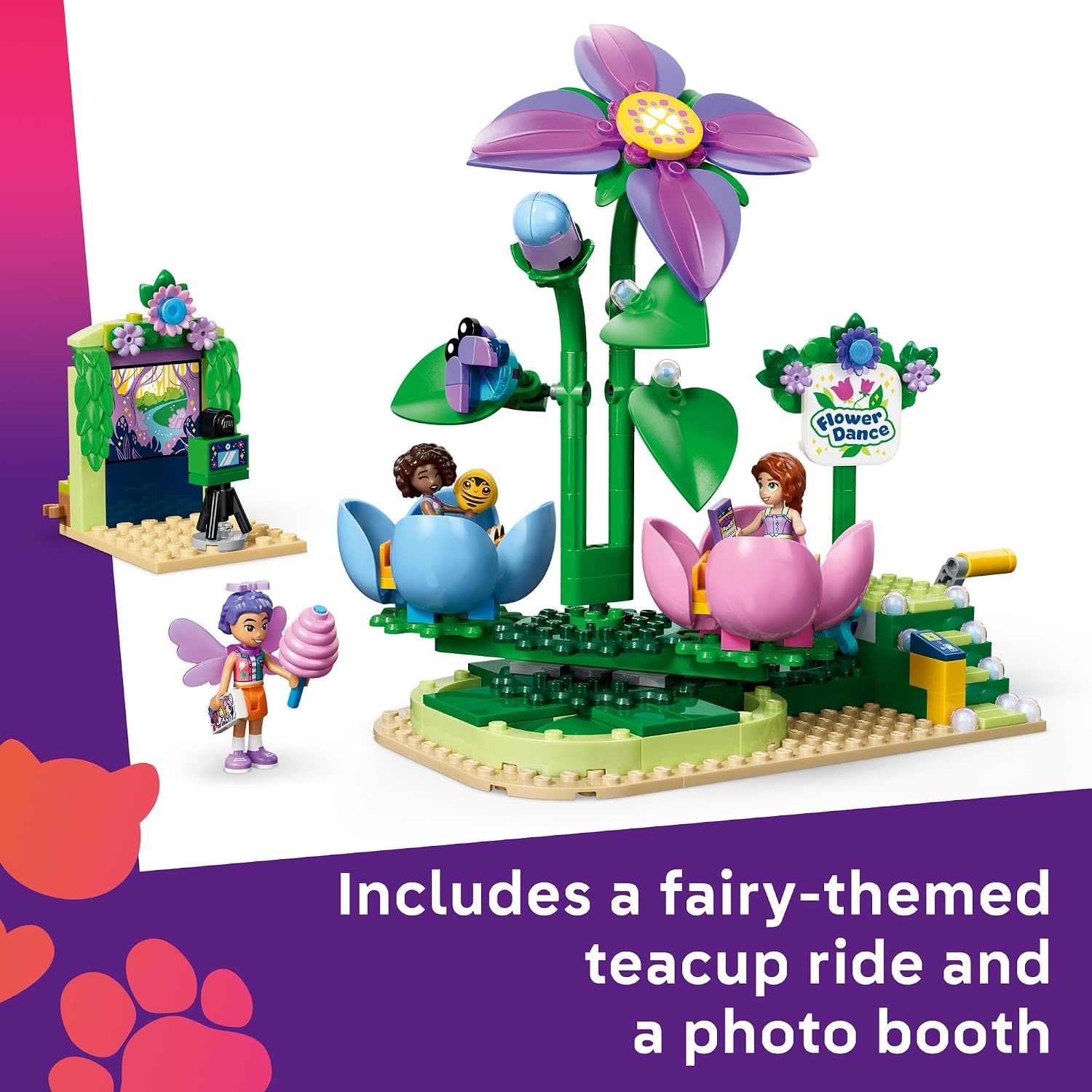 image:imageLEGO Friends Spinning Flower amp Fairy Teacup Ride 42702 Building Toy for Girls amp Boys Ages 7 Toy Playset W 3 Minidolls Functional Rides 321 pieces Gift for Birthdays