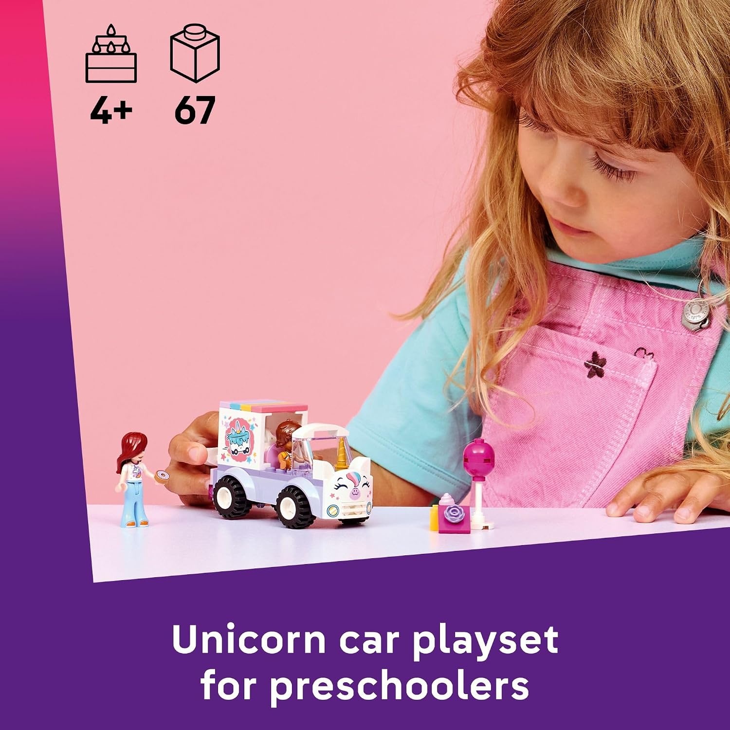 image:imageLEGO Friends Unicorn Cake Delivery Car Building Toy for Girls amp Boys Pretend Play Set for Preschool Kids Ages 4 WPaisley amp Leo Minidolls amp Accessories Gift Idea for Birthdays 42675