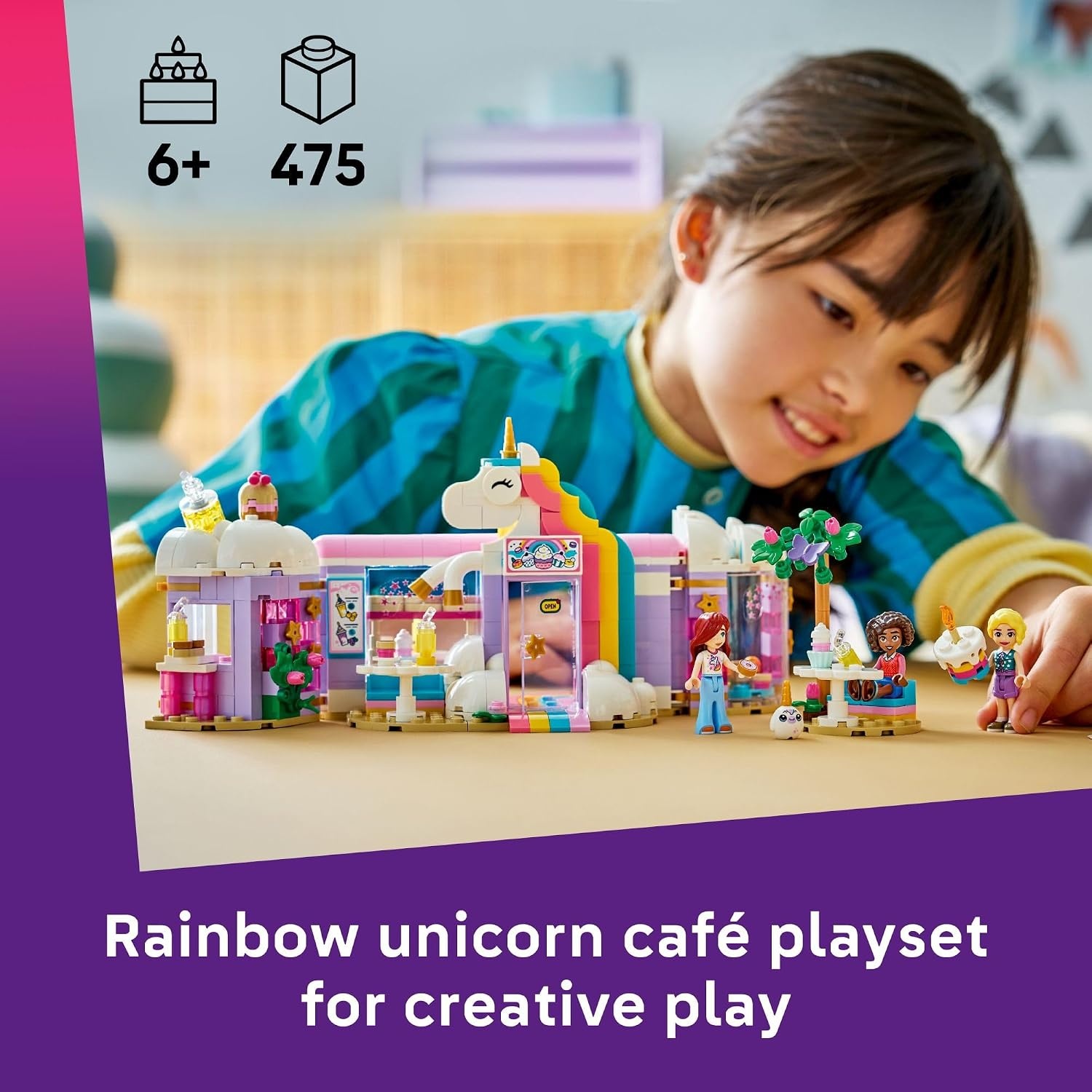 image:imageLEGO Friends Unicorn Dream Caf Building Toy for Girls amp Boys Pretend Playset for Kids Ages 6 Gift for Birthdays WPaisley Aliya amp Iza Minidolls amp Accessories 42684