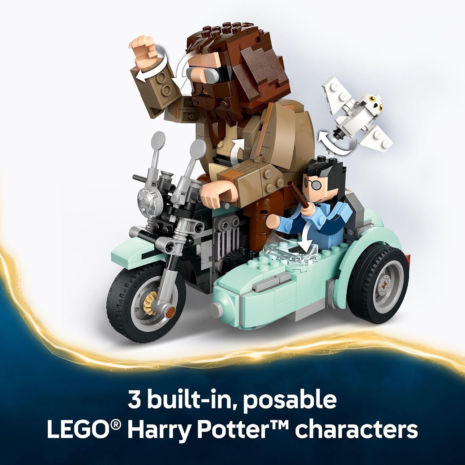 image:imageLEGO Harry Potter Hagrid amp Harrys Motorcycle Ride Building Toy Kids Motorcycle Toy for Boys and Girls Harry Potter Fans Ages 9 Gift Idea for Birthdays 76443