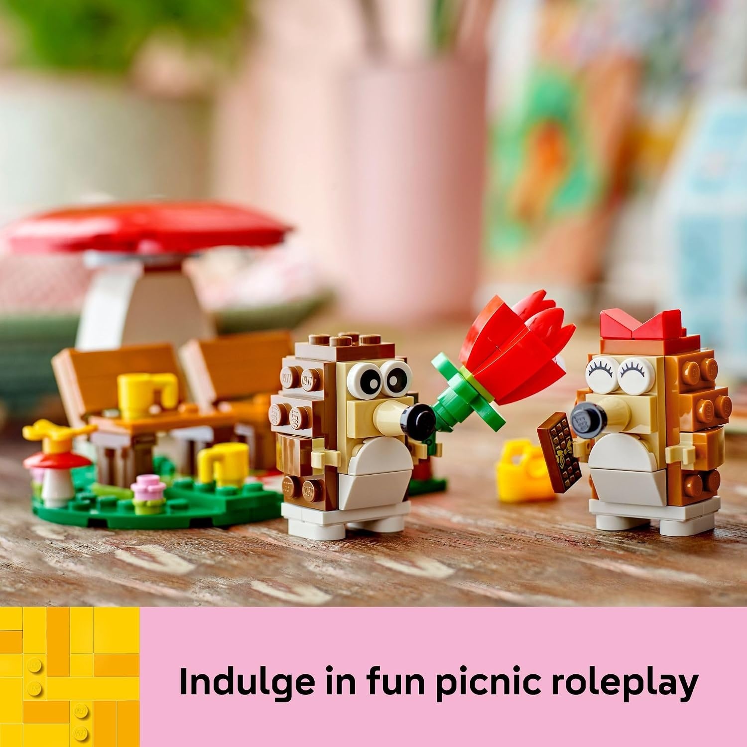 image:imageLEGO Hedgehog Picnic Date Building Toy Animal Figures and Playset for Kids Boys and Girls Ages 8 Gift for Her and Him with 2 Hedgehog Toys and Accessories 40711