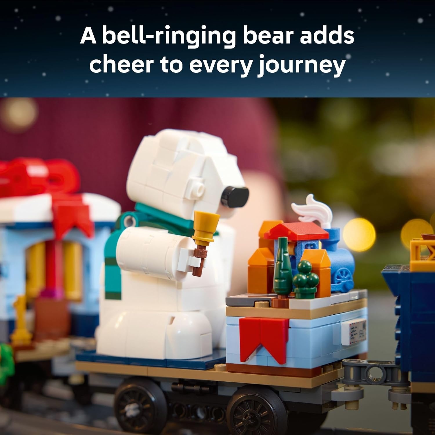 image:imageLEGO Icons Holiday Express Train Building Set for Adults Ages 18 Seasonal Home Decor for Bedroom or Book Shelf Christmas Train WTrack amp 4 Minifigures Gift Idea for Holidays 10361