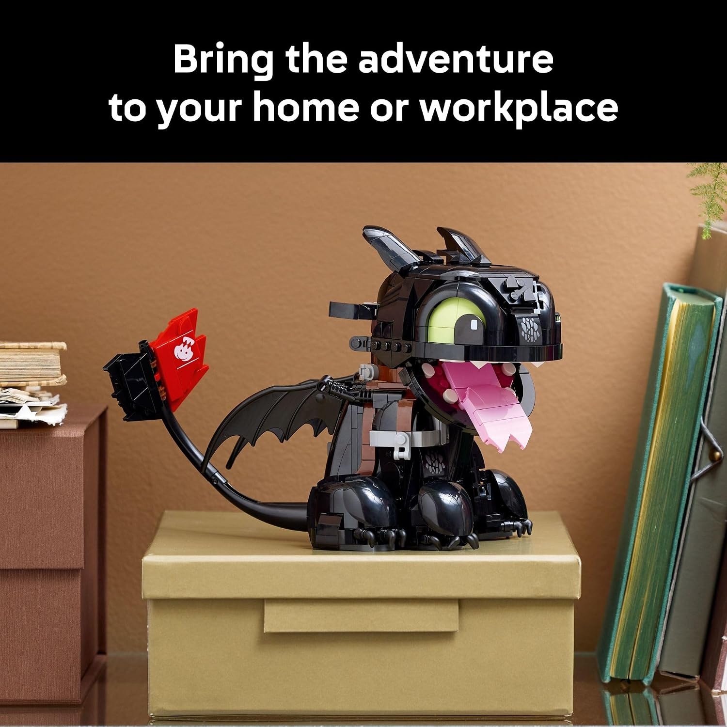 image:imageLEGO Icons How to Train Your Dragon Toothless Building Set for Adults Ages 18 Room Decor for Office Bedroom or Book Shelf Collectible for Movie Fans Gift Idea for Birthdays 10375