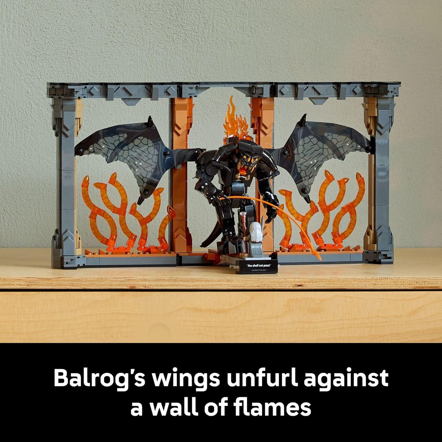 image:imageLEGO Icons The Lord of The Rings Balrog Book Nook Kit DIY Craft Building Set for Adults 18 Collectible Gandalf Minifigure Gift Idea for Birthdays Home or Room Decor 10367
