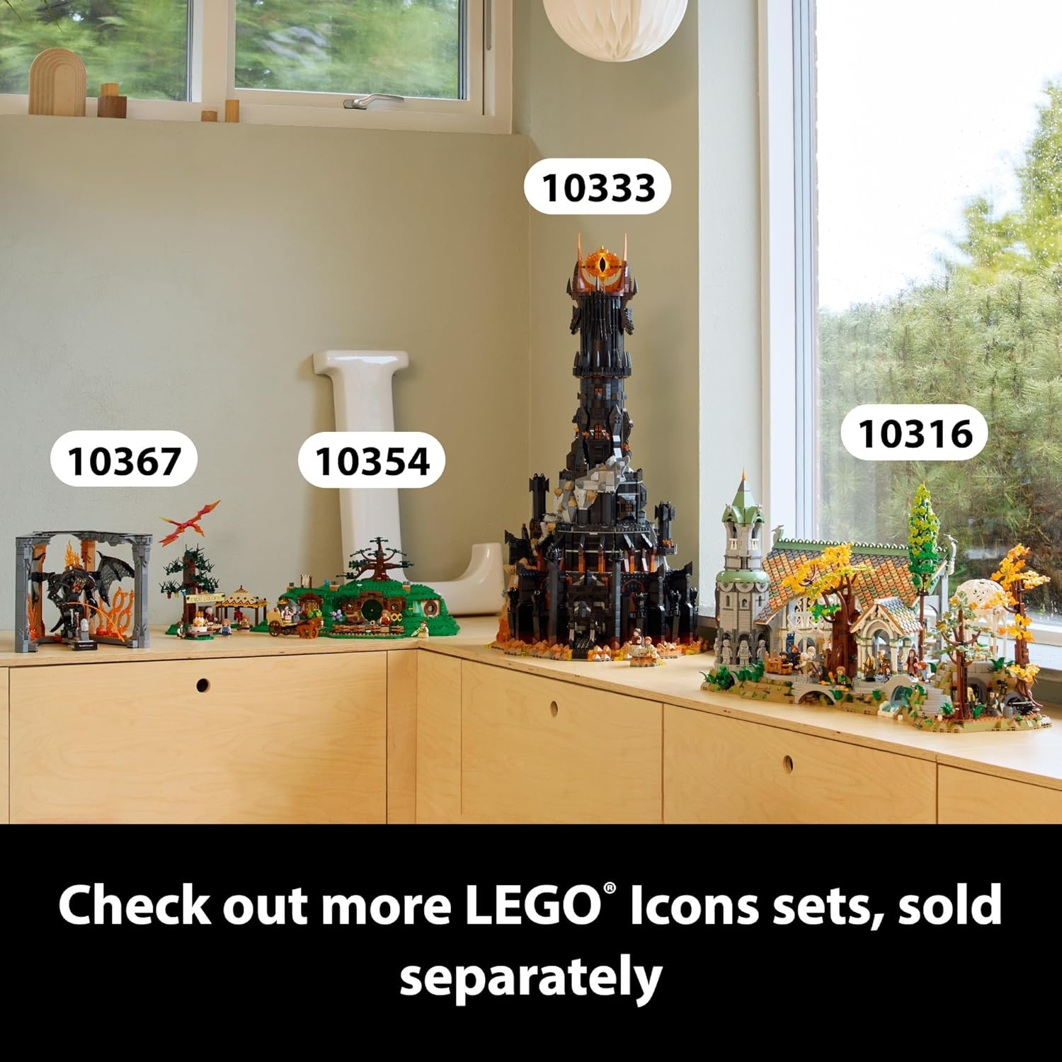 image:imageLEGO Icons The Lord of The Rings Balrog Book Nook Kit DIY Craft Building Set for Adults 18 Collectible Gandalf Minifigure Gift Idea for Birthdays Home or Room Decor 10367