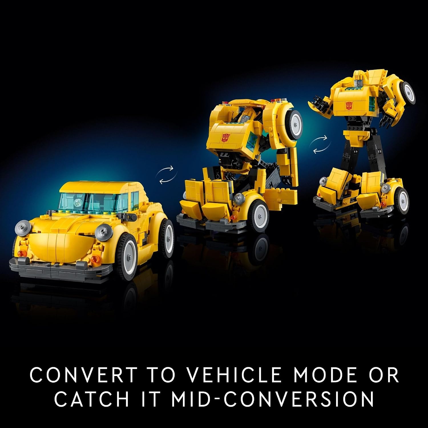 image:imageLEGO Icons Transformers Bumblebee Action Figure Collectible Robot Gift for Adults Movie Themed Model Building Set for SciFi Enthusiasts and Transformers Fans Converts to Vehicle Mode 10338