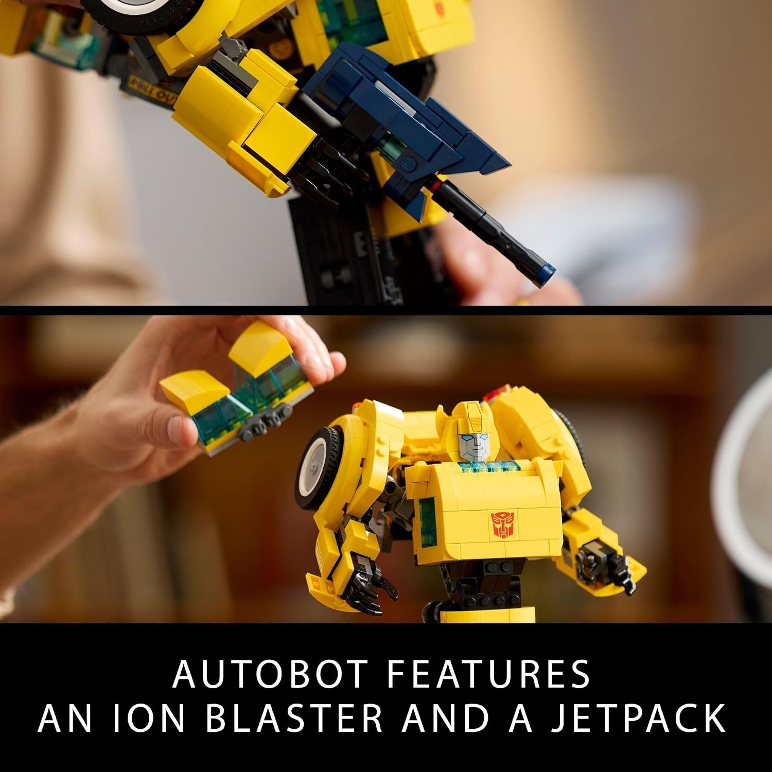 image:imageLEGO Icons Transformers Bumblebee Action Figure Collectible Robot Gift for Adults Movie Themed Model Building Set for SciFi Enthusiasts and Transformers Fans Converts to Vehicle Mode 10338