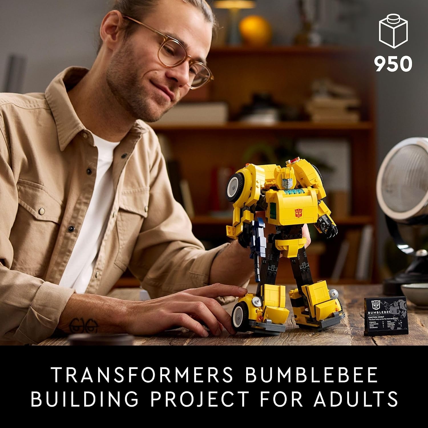 image:imageLEGO Icons Transformers Bumblebee Action Figure Collectible Robot Gift for Adults Movie Themed Model Building Set for SciFi Enthusiasts and Transformers Fans Converts to Vehicle Mode 10338