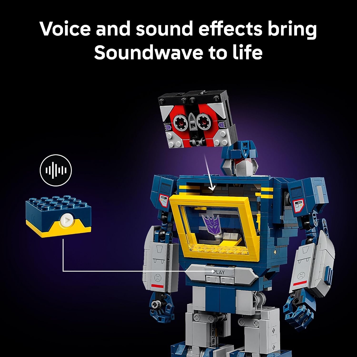 image:imageLEGO Icons Transformers Soundwave Building Set WSound Effects for Adults 18 Model Kit WRavage amp Laserbeak Figures DIY Home Decor Collectible Gift Idea for SciFI amp Movie Fans 10358