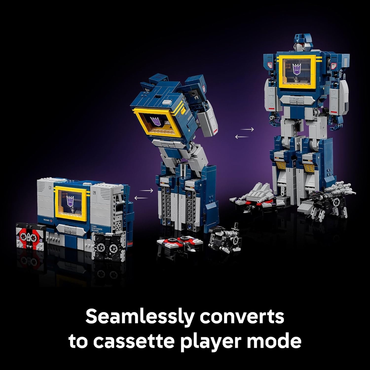 image:imageLEGO Icons Transformers Soundwave Building Set WSound Effects for Adults 18 Model Kit WRavage amp Laserbeak Figures DIY Home Decor Collectible Gift Idea for SciFI amp Movie Fans 10358