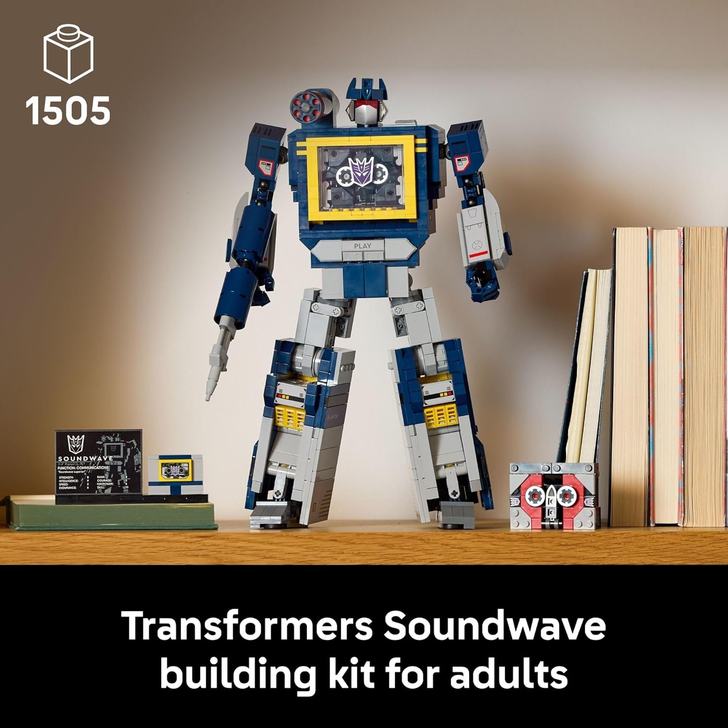 image:imageLEGO Icons Transformers Soundwave Building Set WSound Effects for Adults 18 Model Kit WRavage amp Laserbeak Figures DIY Home Decor Collectible Gift Idea for SciFI amp Movie Fans 10358