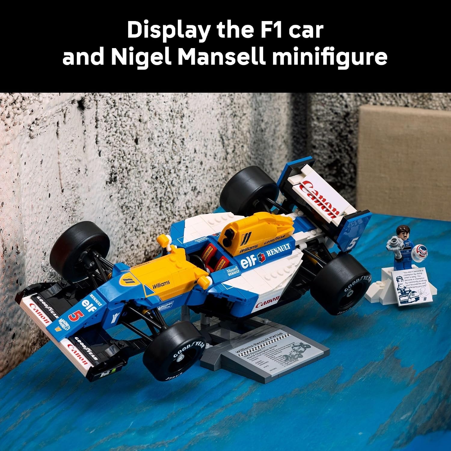 image:imageLEGO Icons Williams Racing FW14B amp Nigel Mansell F1 Model Car Kit Building Set for Adults Ages 18 F1 DIY Craft for Display Gifts for Birthdays 10353