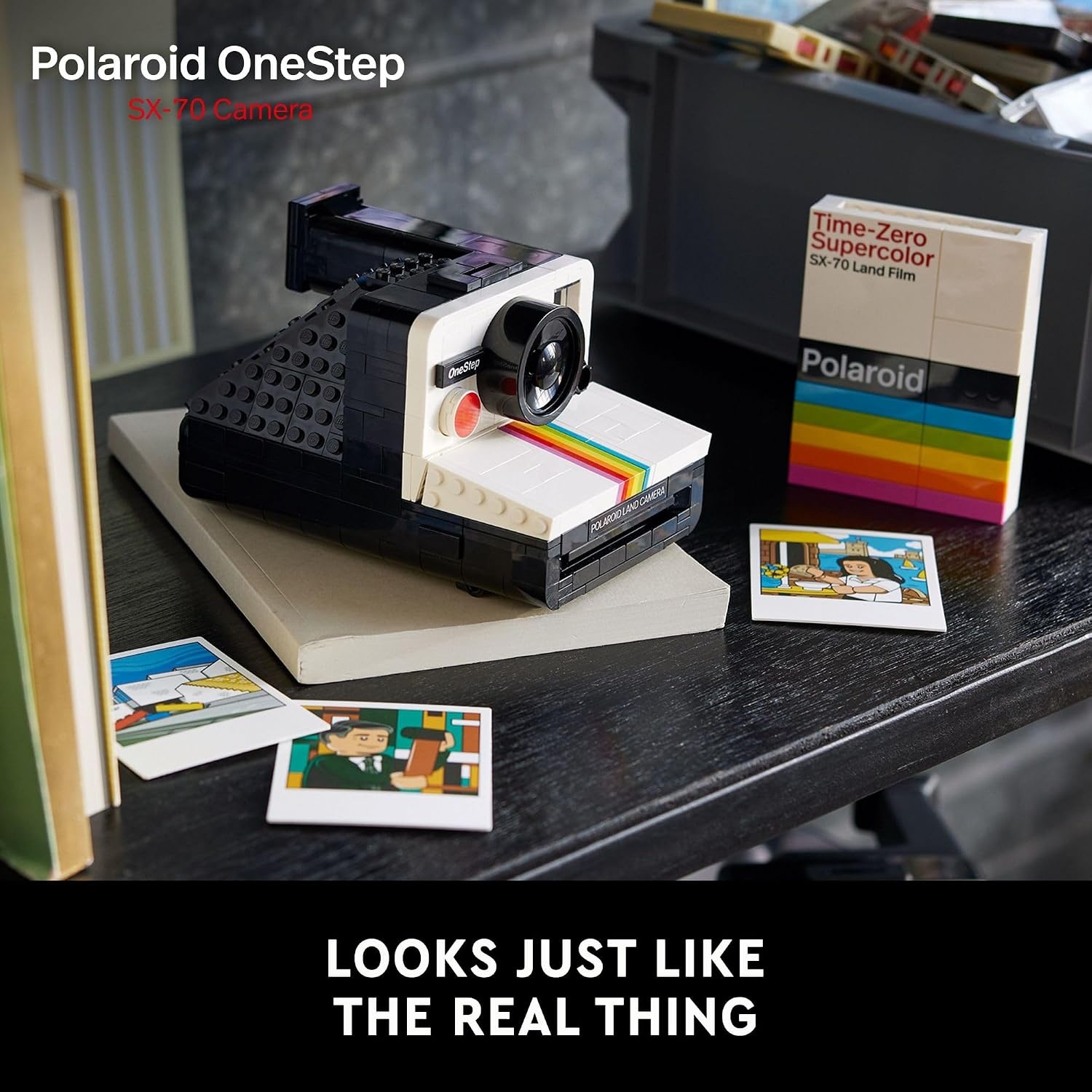 image:imageLEGO Ideas Polaroid OneStep SX70 Building Set for Adults Vintage Polaroid Model DIY Craft Kit Ages 18 Gift for Birthdays 21345