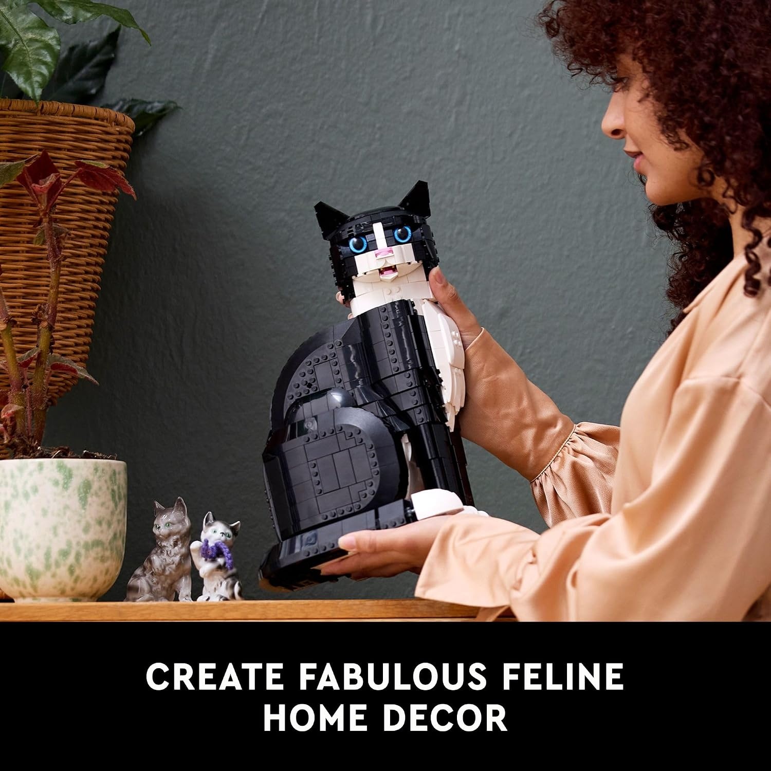 image:imageLEGO Ideas Tuxedo Cat Building Sets for Adults Ages 18 DIY Crafts Kit for Home Decor Living Room or Bedroom Gift for Animal Lovers 21349