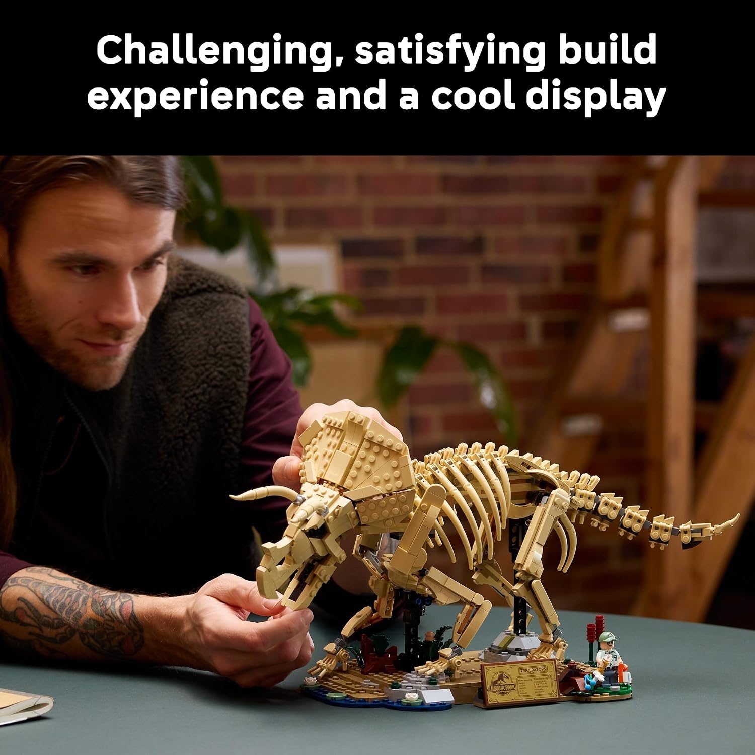 image:imageLEGO Jurassic World Dinosaur Fossils Triceratops 77985 Building Set for Adults Ages 18 Posable Dinosaur Fossil Display Bedroom or Home Office Decor 1154 pieces Gift Ideas