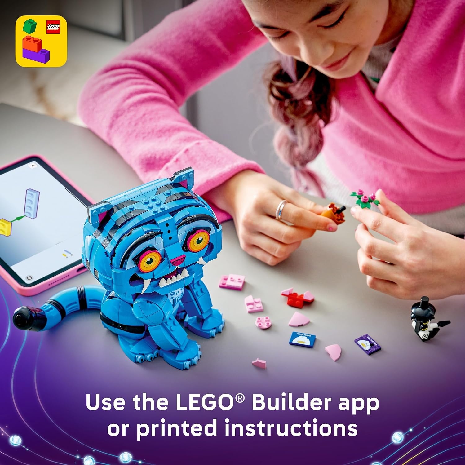 image:imageLEGO Kpop Demon Hunters Derpy Tiger and Sussie Bird 72537 Building Toy for Girls amp Boys Ages 9 Collectible Movie Display for Bedroom or Book Shelf W Flower Pots amp Letters