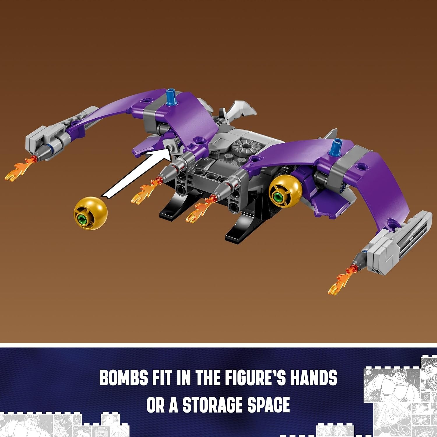image:imageLEGO Marvel Green Goblin Construction Figure Building Toy for Boys amp Girls Ages 8 Marvel Villain Action Figure WGlider and Pumpkin Bombs Gift for Fans 76284