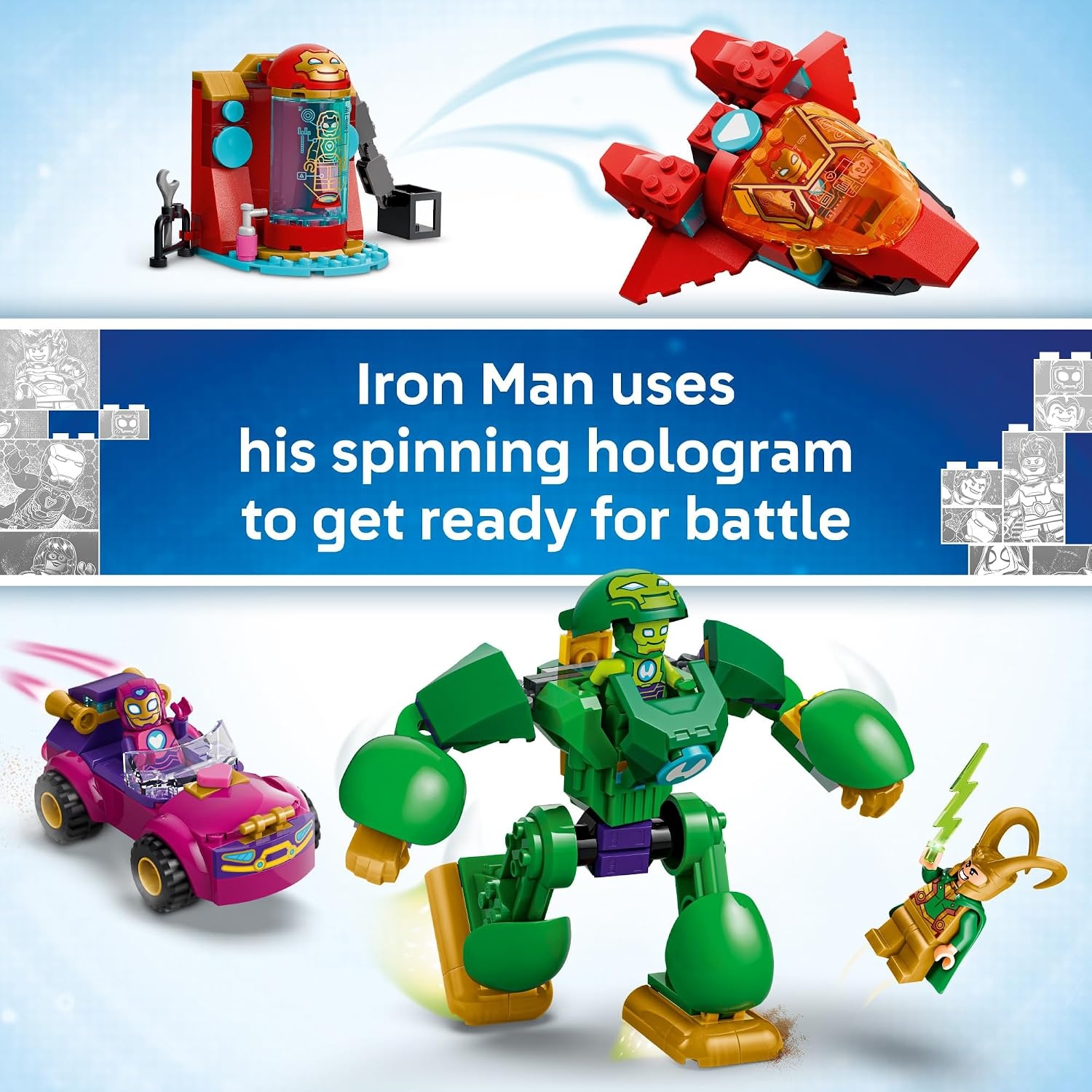 image:imageLEGO Marvel Iron Man and His Awesome Friends Loki vs Team Iron Man 11211 Preschool Building Toys for Boys amp Girls Ages 4 Action Figures Sturdy Build for Pretend Play 204 pieces Gift Idea