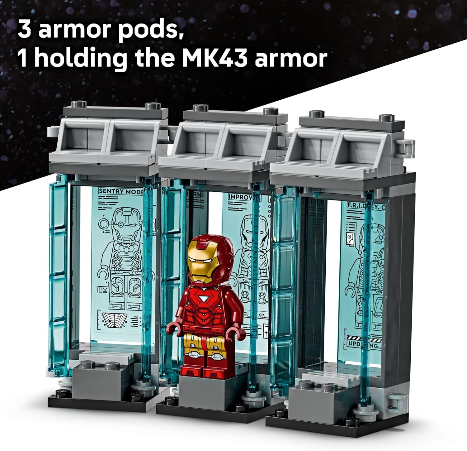 image:imageLEGO Marvel Iron Mans Laboratory Hall of Armor Building Toy Marvel Superhero Toy for Kids Boys and Girls Ages 8 with Minifigures and a Mech Gift Idea for Birthdays 76315