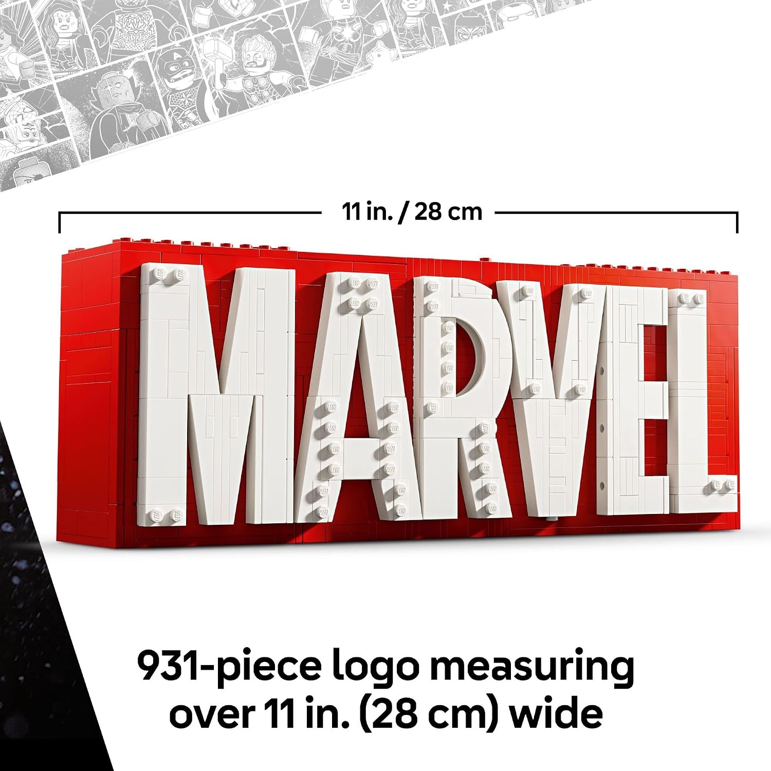 image:imageLEGO Marvel Marvel Logo amp Minifigures Building Toy Marvel Collectible Set for Kids Boys and Girls Ages 12 Model Kit with 5 Minifigures Gift Idea for Birthday 76313