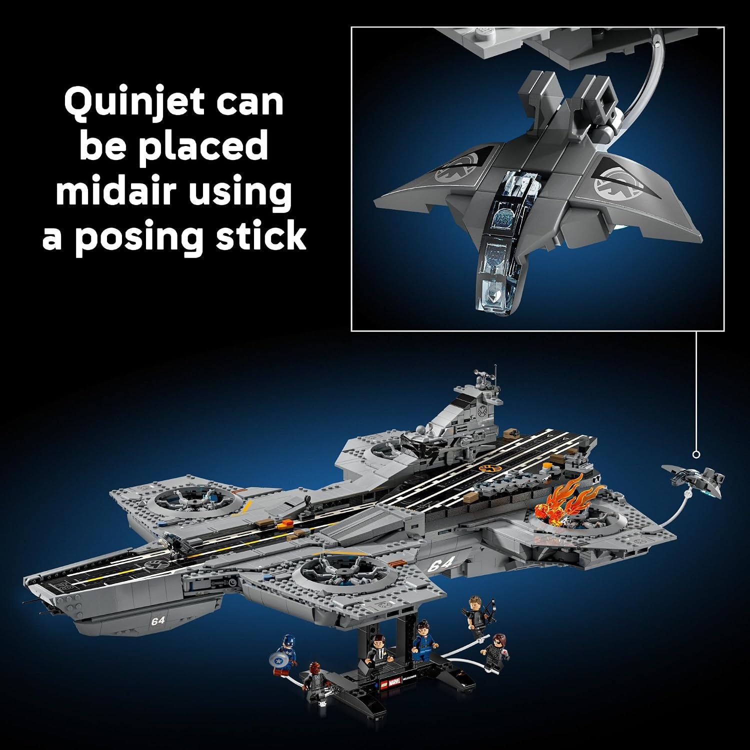image:imageLEGO Marvel SHIELD Helicarrier Collectible Building Set for Adults Ages 18 Marvel Bedroom or Home Office Decor Includes 6 Minifigures Gift for Men amp Women 76354