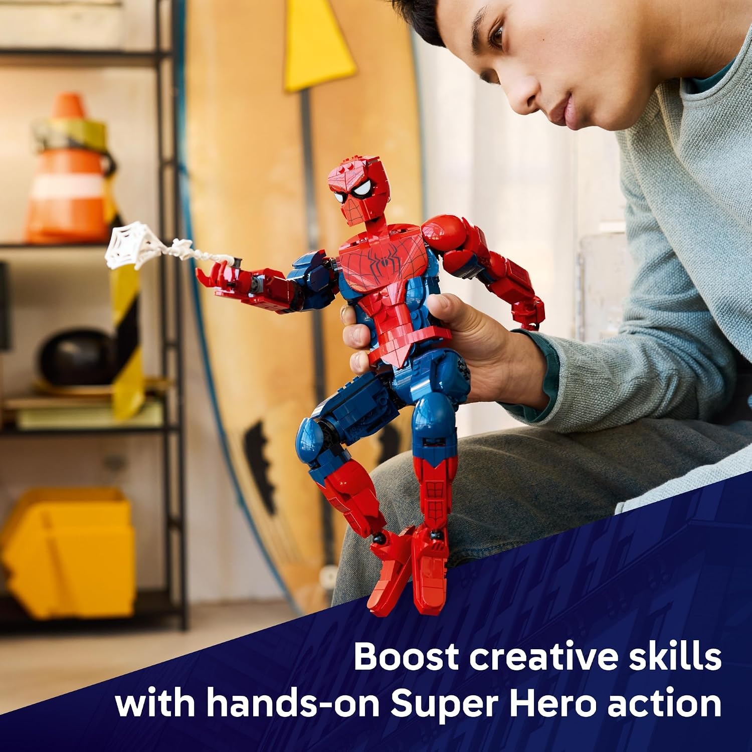 image:imageLEGO Marvel SpiderMan Hero Figure Super Hero Building Toy for Boys amp Girls Ages 12 Posable Kids Bedroom Bookshelf or Desk Decor Gift for Birthdays 76346