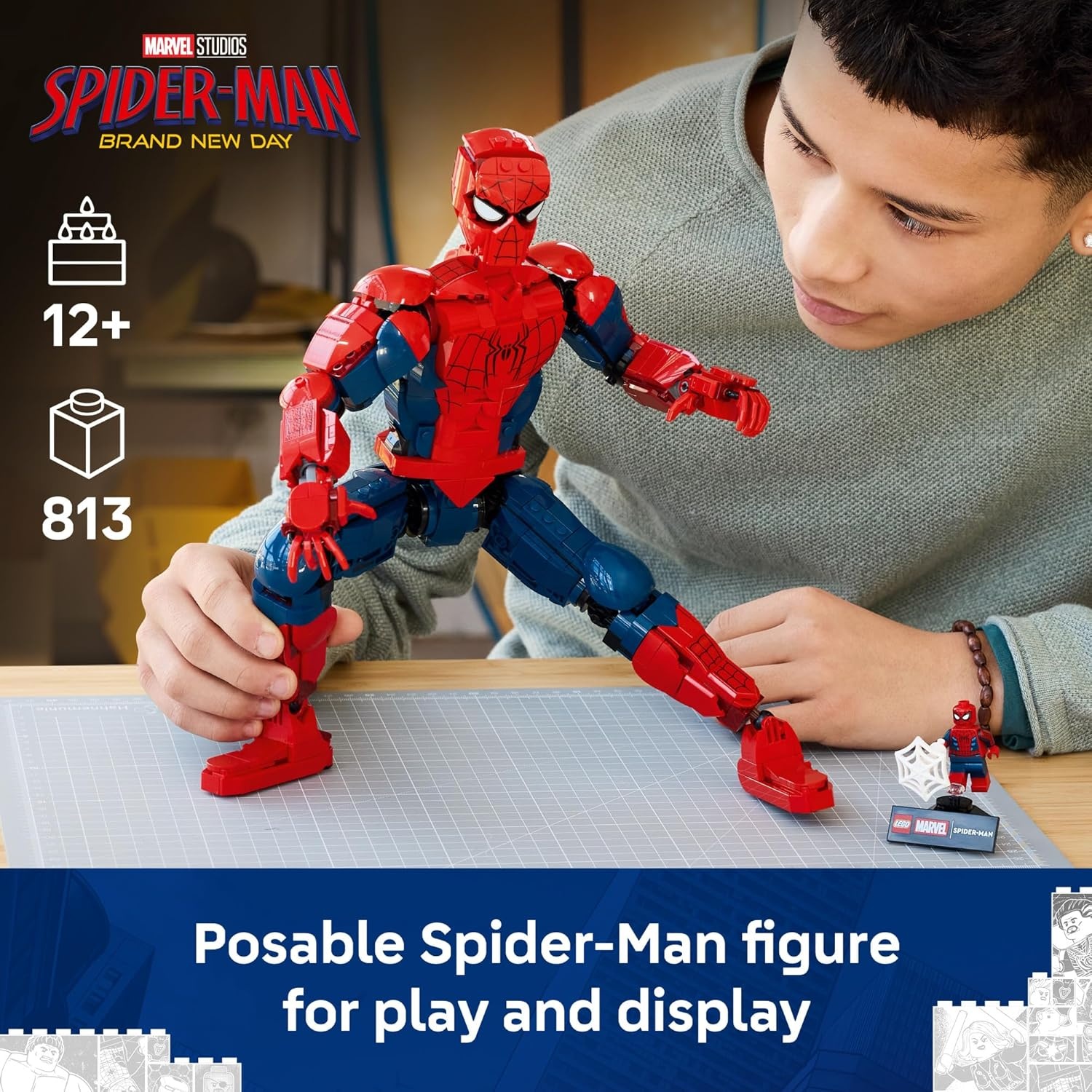 image:imageLEGO Marvel SpiderMan Hero Figure Super Hero Building Toy for Boys amp Girls Ages 12 Posable Kids Bedroom Bookshelf or Desk Decor Gift for Birthdays 76346