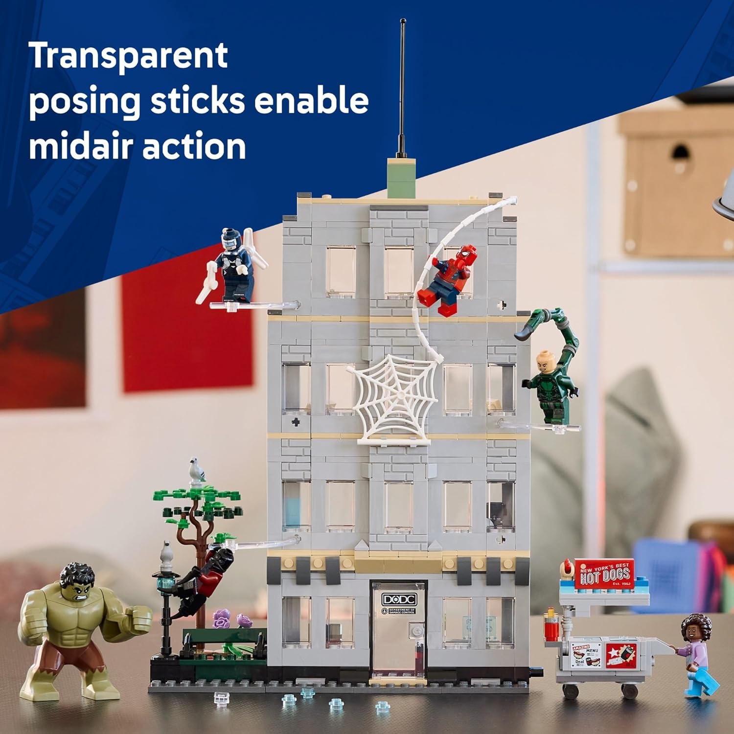 image:imageLEGO Marvel SpiderMan vs Hulk Epic Clash Super Hero Building Toy for Boys amp Girls Ages 8 Includes 5 Minifigures amp Hulk Figure SpiderMan Toy for Fans Gift for Birthdays 76350