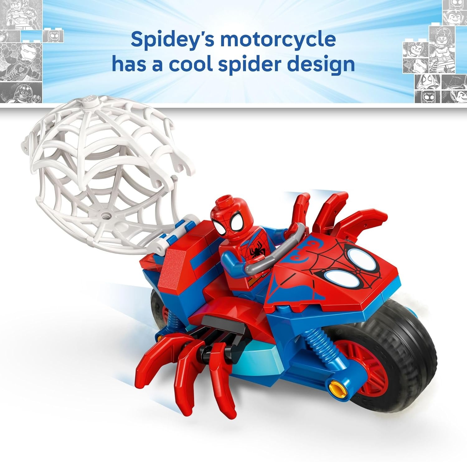 image:imageLEGO Marvel Spidey and His Amazing Friends Spidey on his Motorcycle vs Rhino Building Toy for Kids Super Hero Pretend Playset for Preschool Boys amp Girls Ages 4 Gift Idea for Birthdays 11206