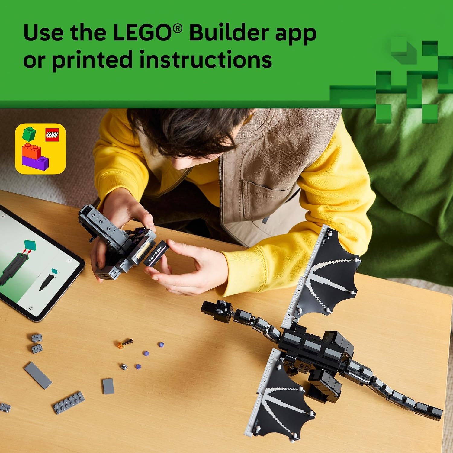 image:imageLEGO Minecraft The Ender Dragon 21595 Building Toys for Boys amp Girls Ages 10 Display Set for Bedroom W Stand 710 pieces Gift for Gamers