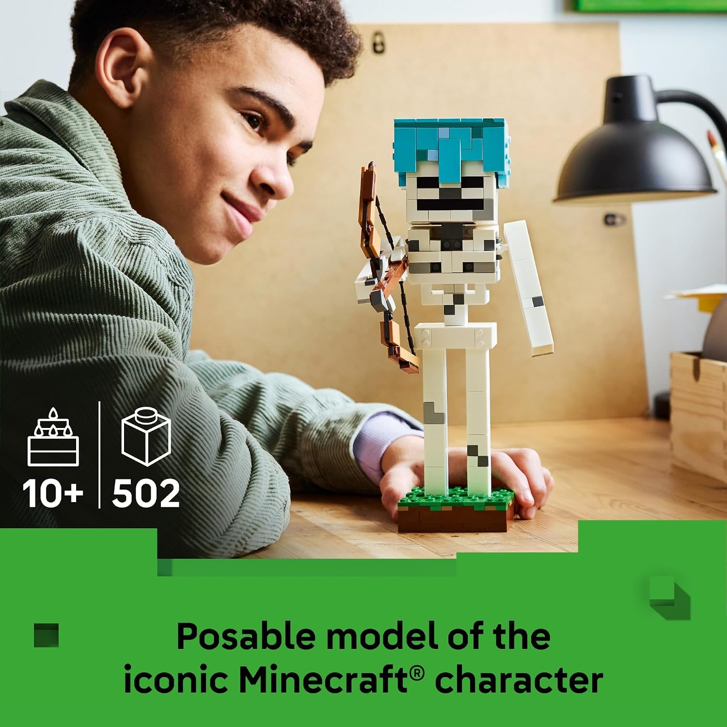 image:imageLEGO Minecraft The Skeleton 21594 Building Toys for Boys amp Girls Ages 10 Display for Bedroom 502 pieces Gift for Gamers