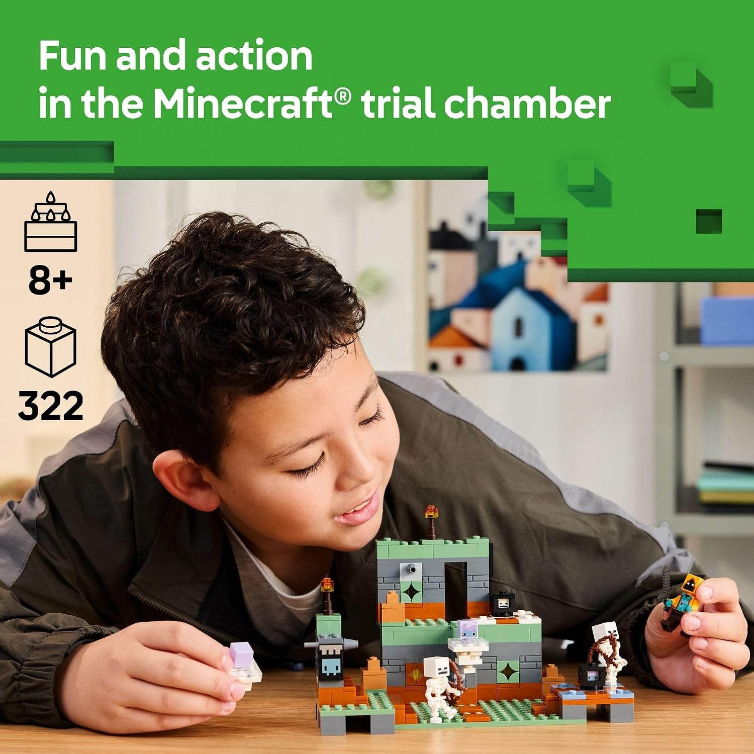 image:imageLEGO Minecraft The Trial Chamber Building Toy Gamer Playset for Kids Girls and Boys Ages 8 Includes Shadow Hoodie Minifigure for Pretend Play Gift Idea for Birthday 21271