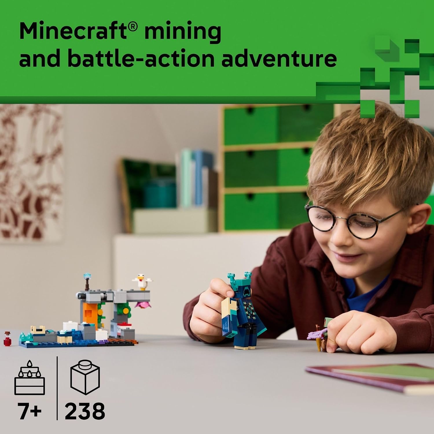 image:imageLEGO Minecraft The Warden Encounter Kids Toy Collectible Building Set for Boys and Girls 7 with Silent Ranger Minifigure Great Birthday Gift for Gamers and Kids Who Love Minecraft Toys 21274