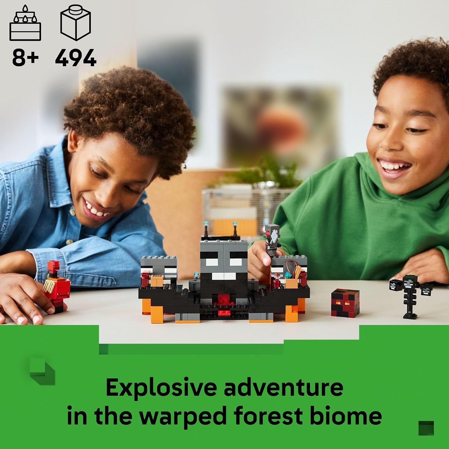 image:imageLEGO Minecraft Wither Battle Building amp Pretend Play Toy for Boys amp Girls Video Game Playset amp Toy Figures for Kids Ages 8 WCrimson Warrior Minifigure amp More Gift Idea for Birthdays 21590