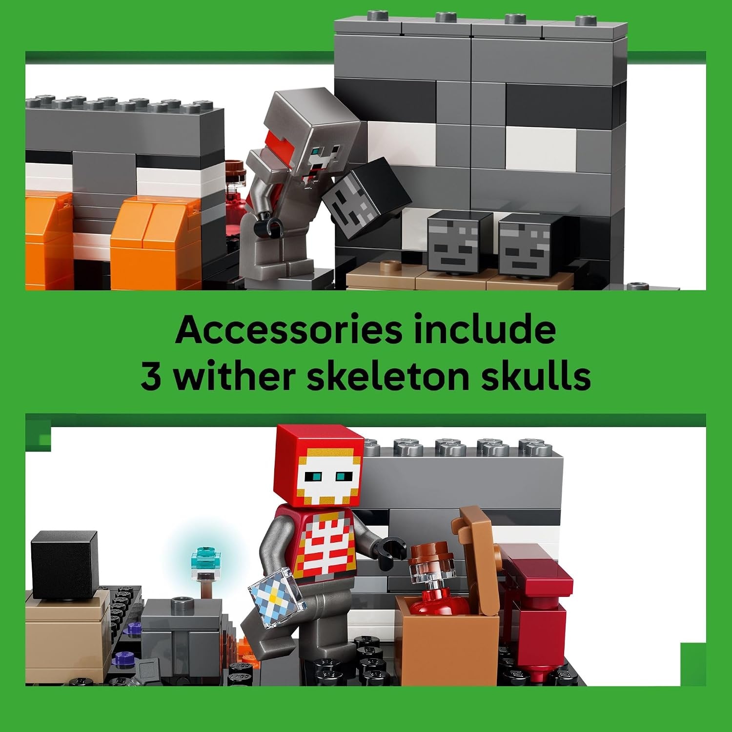 image:imageLEGO Minecraft Wither Battle Building amp Pretend Play Toy for Boys amp Girls Video Game Playset amp Toy Figures for Kids Ages 8 WCrimson Warrior Minifigure amp More Gift Idea for Birthdays 21590