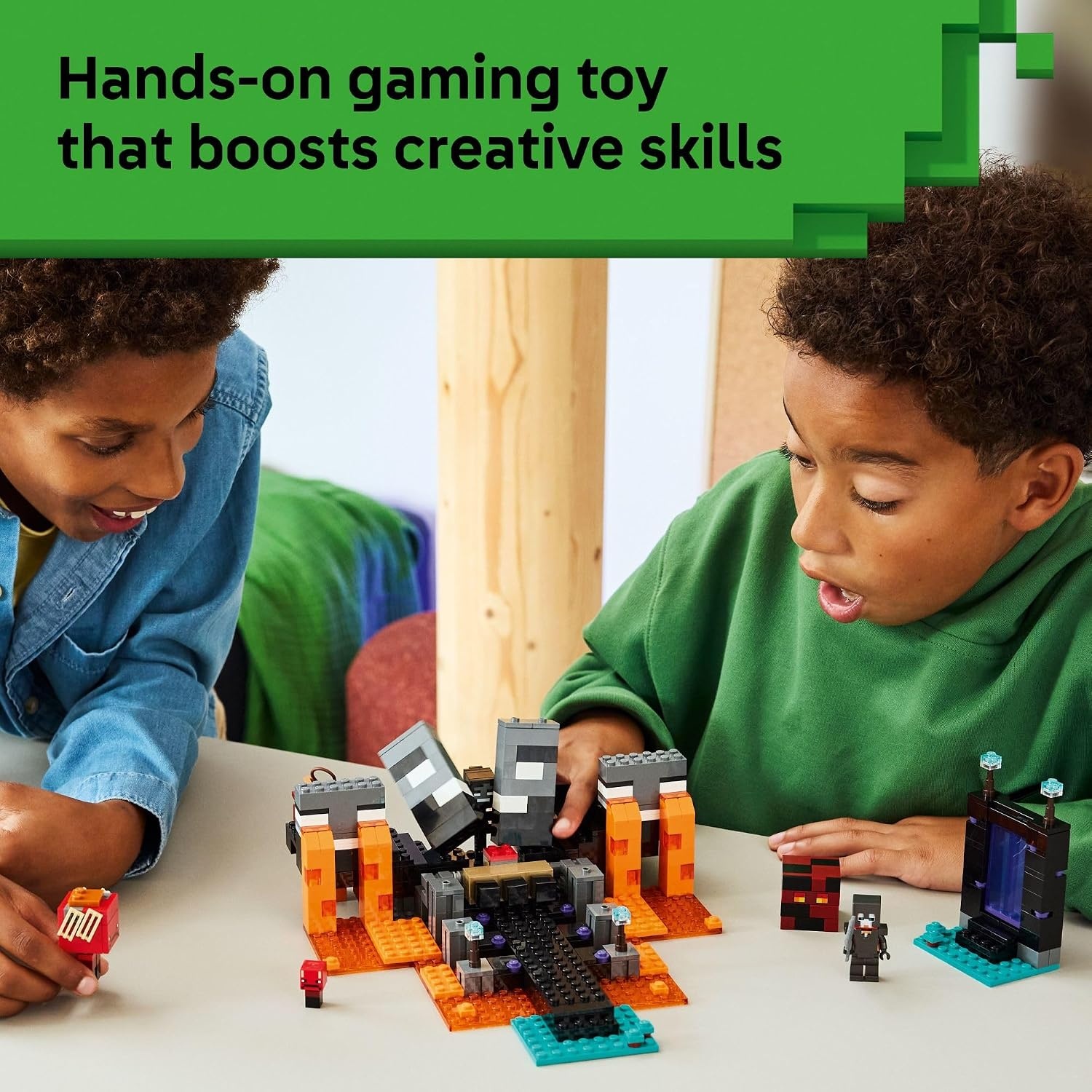 image:imageLEGO Minecraft Wither Battle Building amp Pretend Play Toy for Boys amp Girls Video Game Playset amp Toy Figures for Kids Ages 8 WCrimson Warrior Minifigure amp More Gift Idea for Birthdays 21590