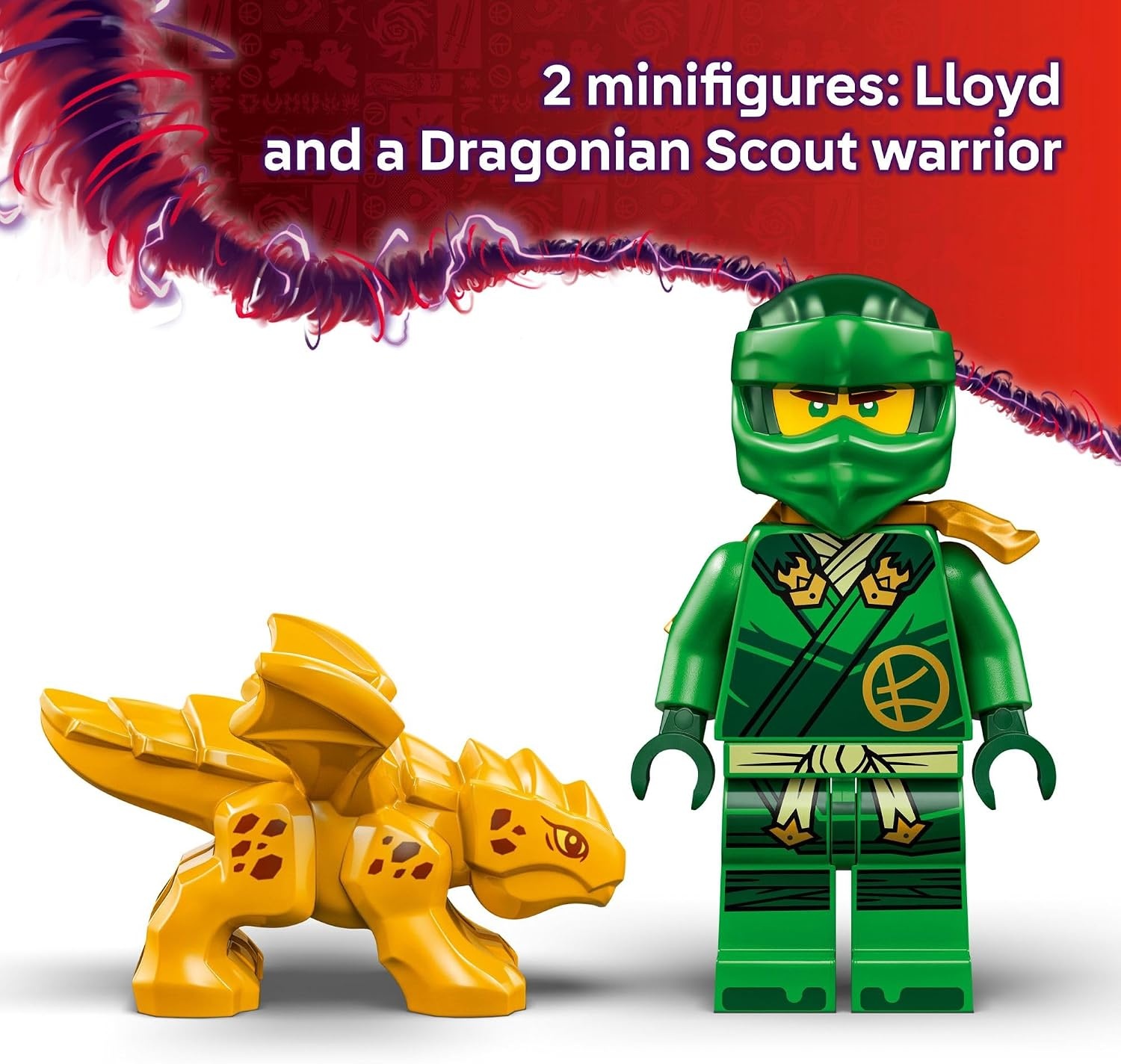 image:imageLEGO NINJAGO Lloyds Green Forest Dragon Toy Pretend Play Building Toy for Boys and Girls Ages 6 Birthday Gift for Kids Dragon Figurine with 2 Minifigures for Kids 71829