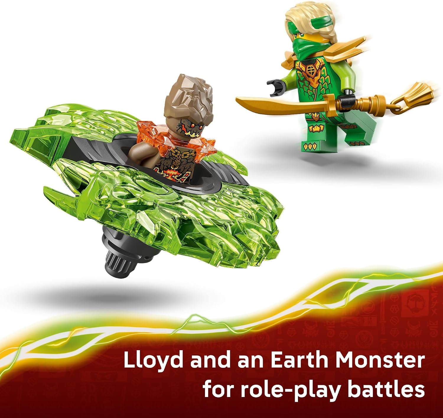 image:imageLEGO NINJAGO Loyd vs Earth Monster Spinner Building Toy for Boys amp Girls Ninja Toy Figures amp Playset for Kids Ages 6 Includes 2 Minifigures for Pretend Play Gift Idea for Birthdays 71850