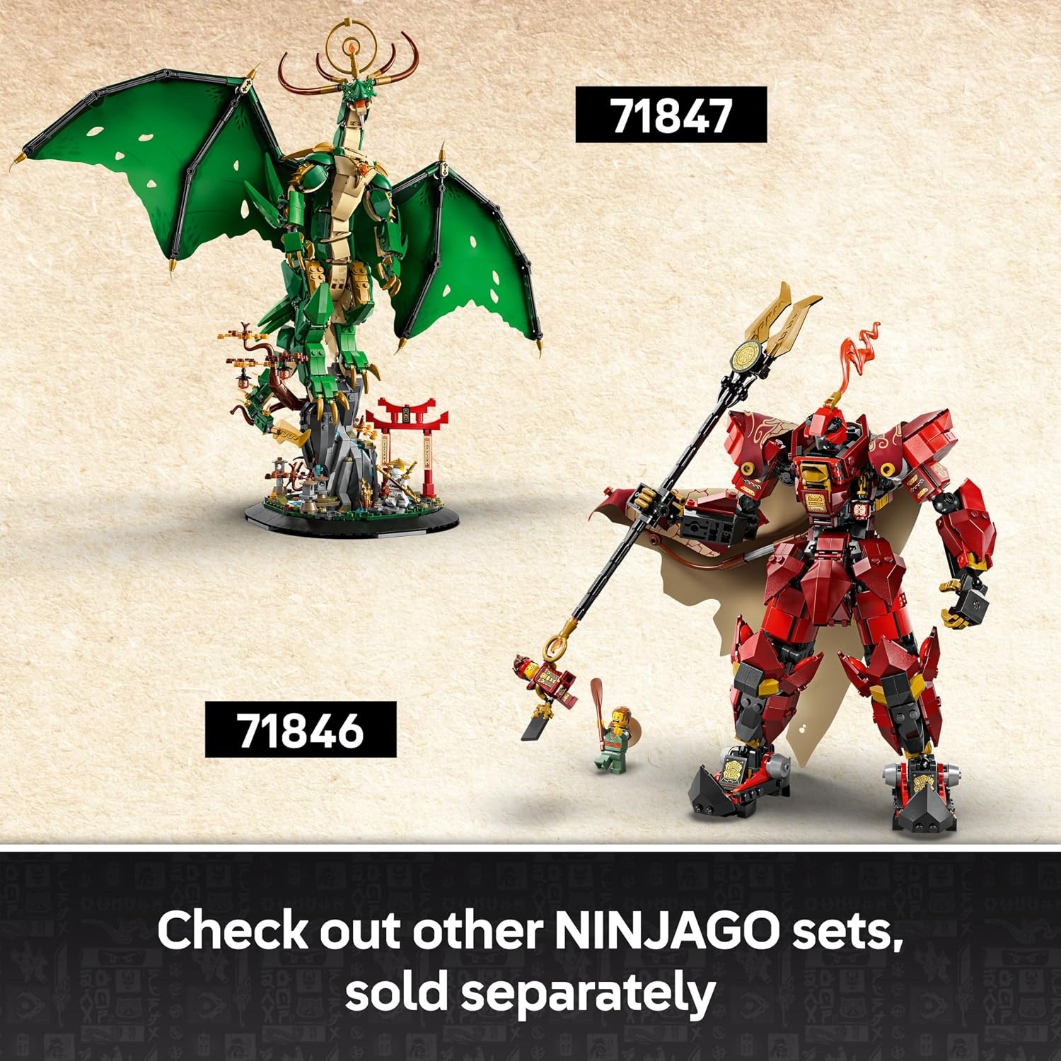 image:imageLEGO NINJAGO The Guardian Dragon Model Building Kit from Legends Monstrosity Series Room Decor for Teens Includes Master Wu Minifigure Gift for Teenage Boys Girls and Fans Ages 14 71847