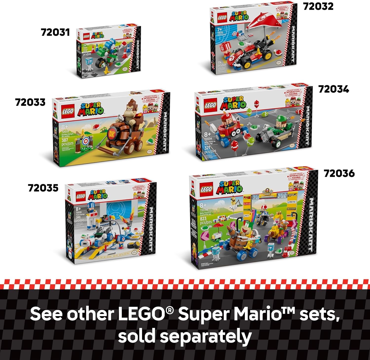 image:imageLEGO Super Mario Mario Kart Baby Mario vs Baby Luigi Collectible Toy Building Set for Kids Boys and Girls Ages 8 Nintendo Toy for Fans Gift Idea for Birthdays 72034