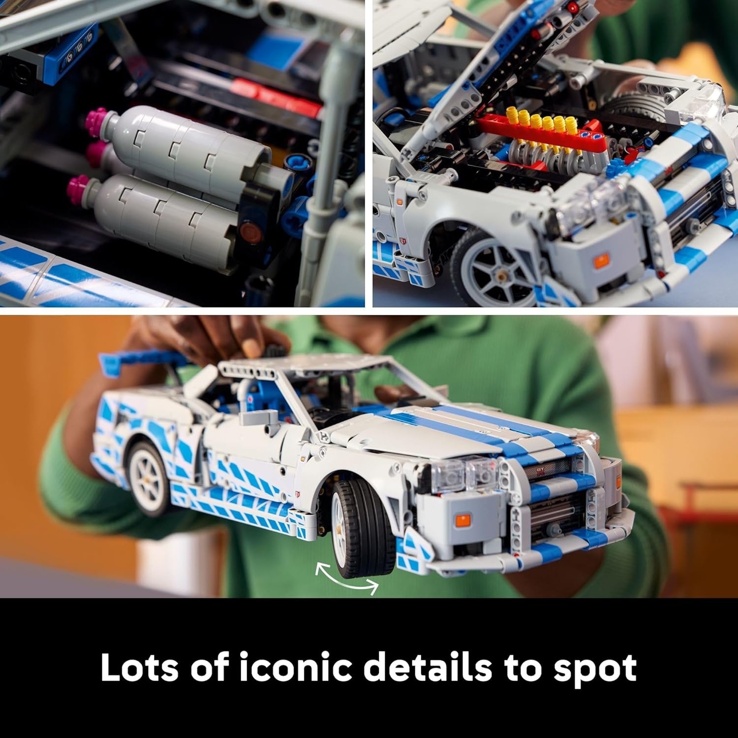 image:imageLEGO Technic 2 Fast 2 Furious Nissan Skyline GTR R34 Car DIY Kit and Building Set for Adults Collectible Model Street Racer with Drift Function Gift for Car Enthusiasts and Movie Fans 42210