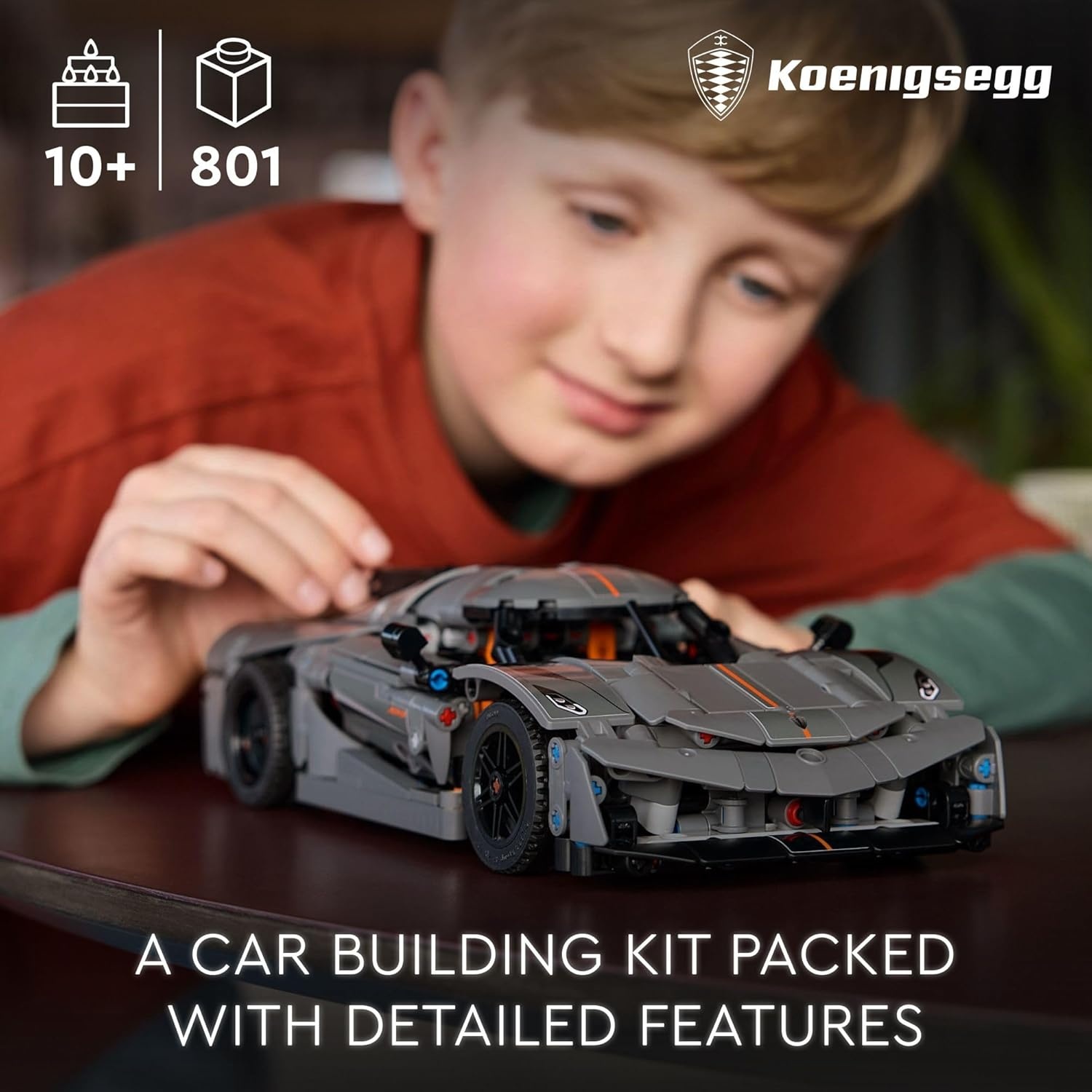 image:imageLEGO Technic Koenigsegg Jesko Absolut Grey Hypercar Sports Car Building Set for Boys and Girls Vehicle Racing for Kids Buildable Model Kit Sport Car Toy Motor Enthusiasts Gift 42173