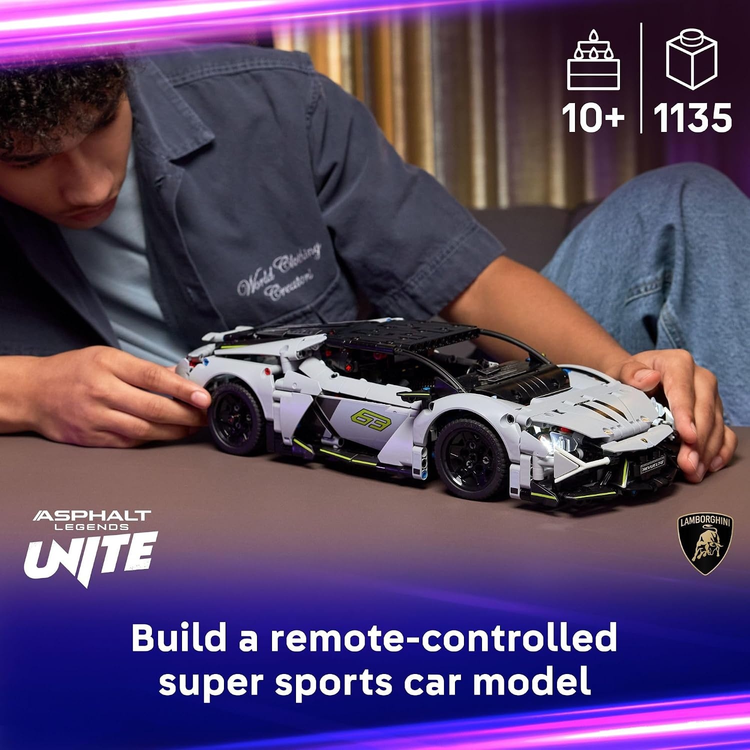image:imageLEGO Technic Lamborghini Revuelto Super Sports Car Toy Building Set for Girls amp Boys Lamborghini Model Kit for Kids Ages 10 Makes a Great Gift for Kids amp Car Enthusiasts 42214