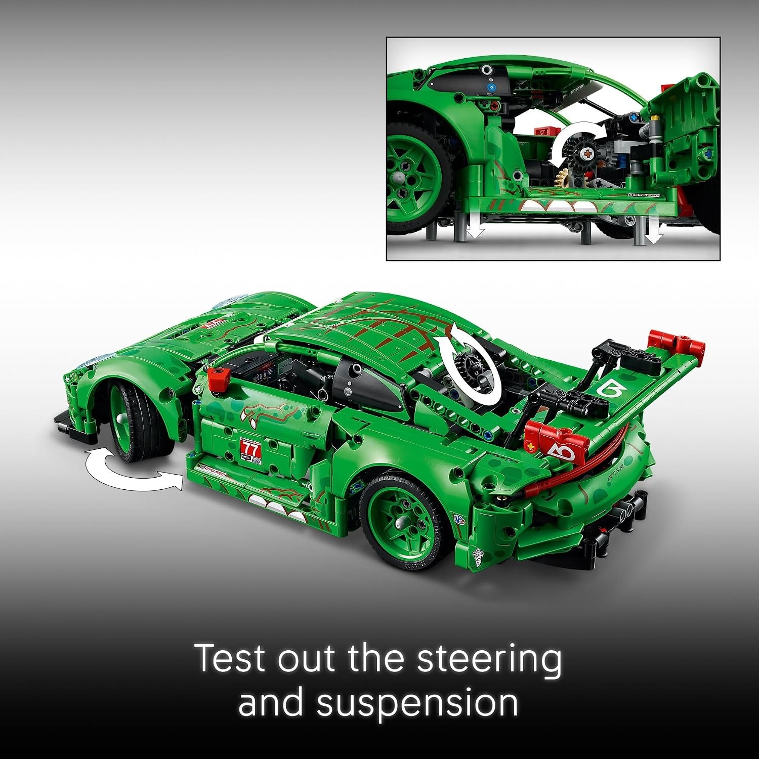 image:imageLEGO Technic Porsche 911 GT3 R Rexy AO Racing Car Building Toy for Boys amp Girls Car Toy WRealistic Steering amp 6Cylinder Engine for Kids amp Auto Fans Ages 11 Gift Idea for Birthdays 42224